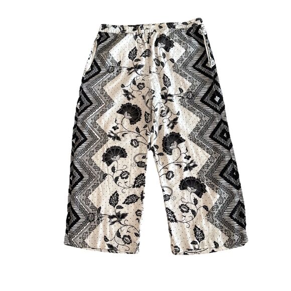 Anthropologie Ett:twa Wide Leg Black and White Cropped Trouser Pants Size Medium - Picture 7 of 8
